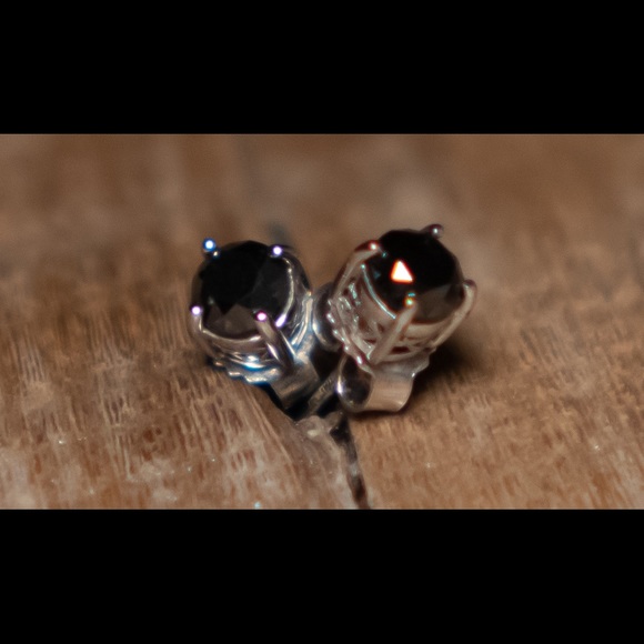 Black Diamond Earrings - Picture 1 of 3